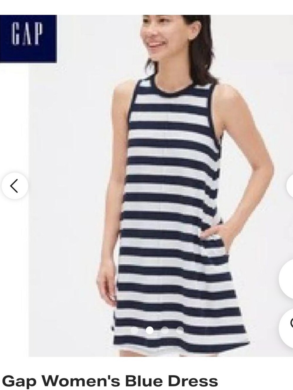 NWOT GAP Sleeveless Navy and White Striped Swing Dress